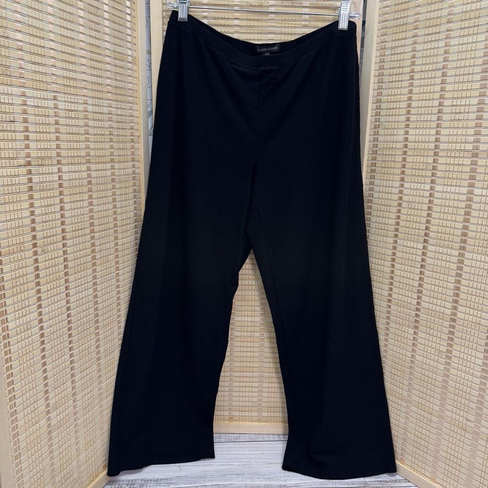 Eileen Fisher Ponte Pants Women's Size Medium Black Stretchy Pull On